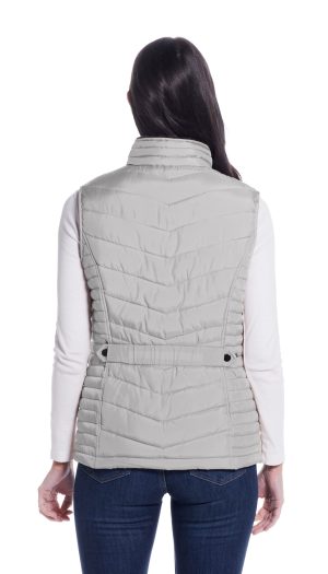 QUILTED PUFFER VEST WITH PLUSH LINING