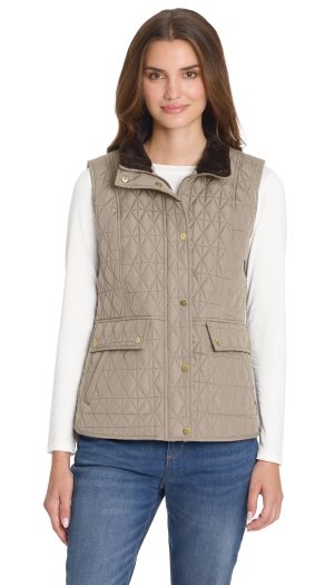 MULTI QUILTED PLUSH LINED VEST