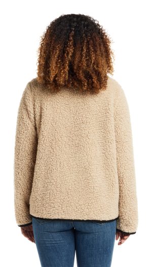 ZIPPER FRONT BONDED SHERPA FLEECE