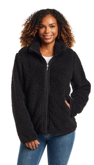 ZIPPER FRONT BONDED SHERPA FLEECE