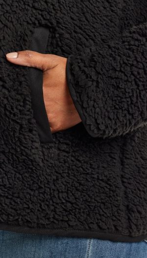 ZIPPER FRONT BONDED SHERPA FLEECE