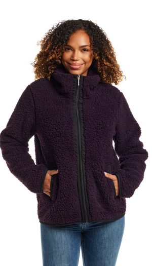 ZIPPER FRONT BONDED SHERPA FLEECE