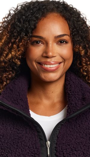 ZIPPER FRONT BONDED SHERPA FLEECE