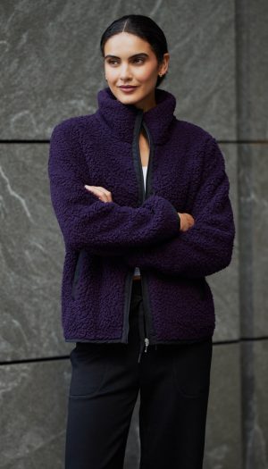 ZIPPER FRONT BONDED SHERPA FLEECE