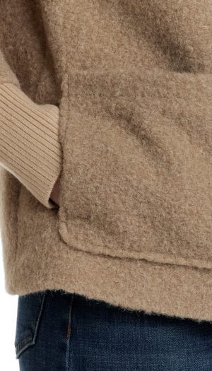 BOUCLE JACKET WITH KNIT SLEEVES