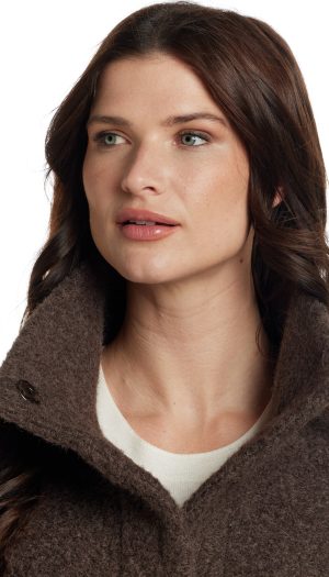 BOUCLE JACKET WITH KNIT SLEEVES