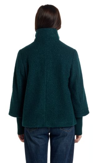 BOUCLE JACKET WITH KNIT SLEEVES