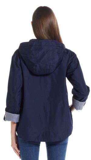 HOODED JACKET WITH TURN BACK SLEEVES