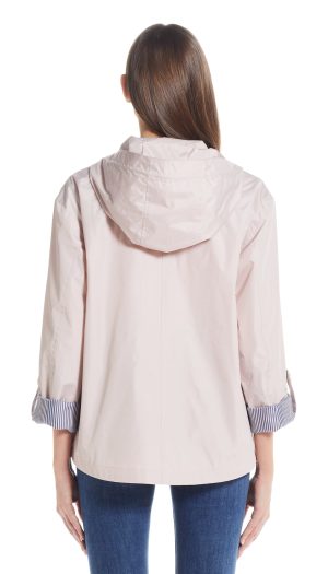 HOODED JACKET WITH TURN BACK SLEEVES