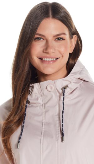 HOODED JACKET WITH TURN BACK SLEEVES