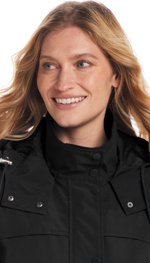 HOODED A-LINE RAIN JACKET