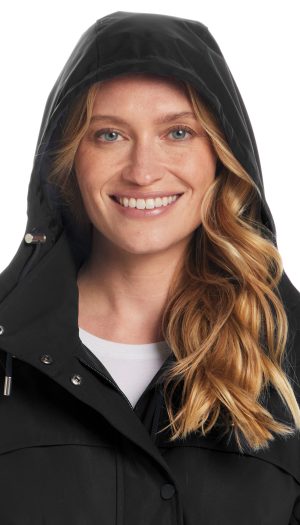 HOODED A-LINE RAIN JACKET