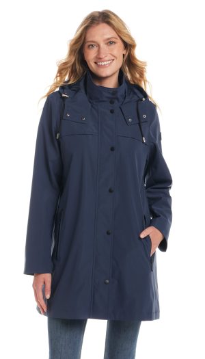 HOODED A-LINE RAIN JACKET