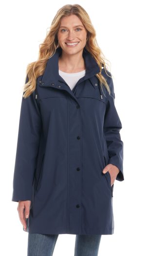 HOODED A-LINE RAIN JACKET
