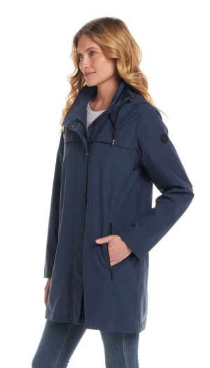 HOODED A-LINE RAIN JACKET