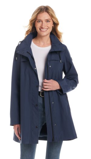 HOODED A-LINE RAIN JACKET