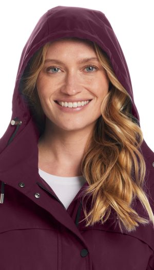 HOODED A-LINE RAIN JACKET